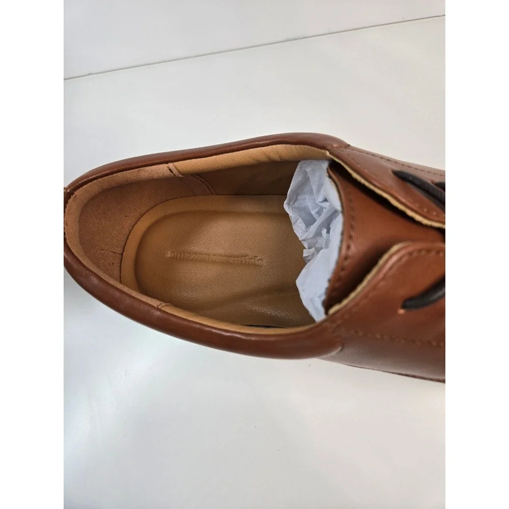 AZ Essentials Mens Casual Derby Shoes Brown Synthetic Leather Size‎ 11